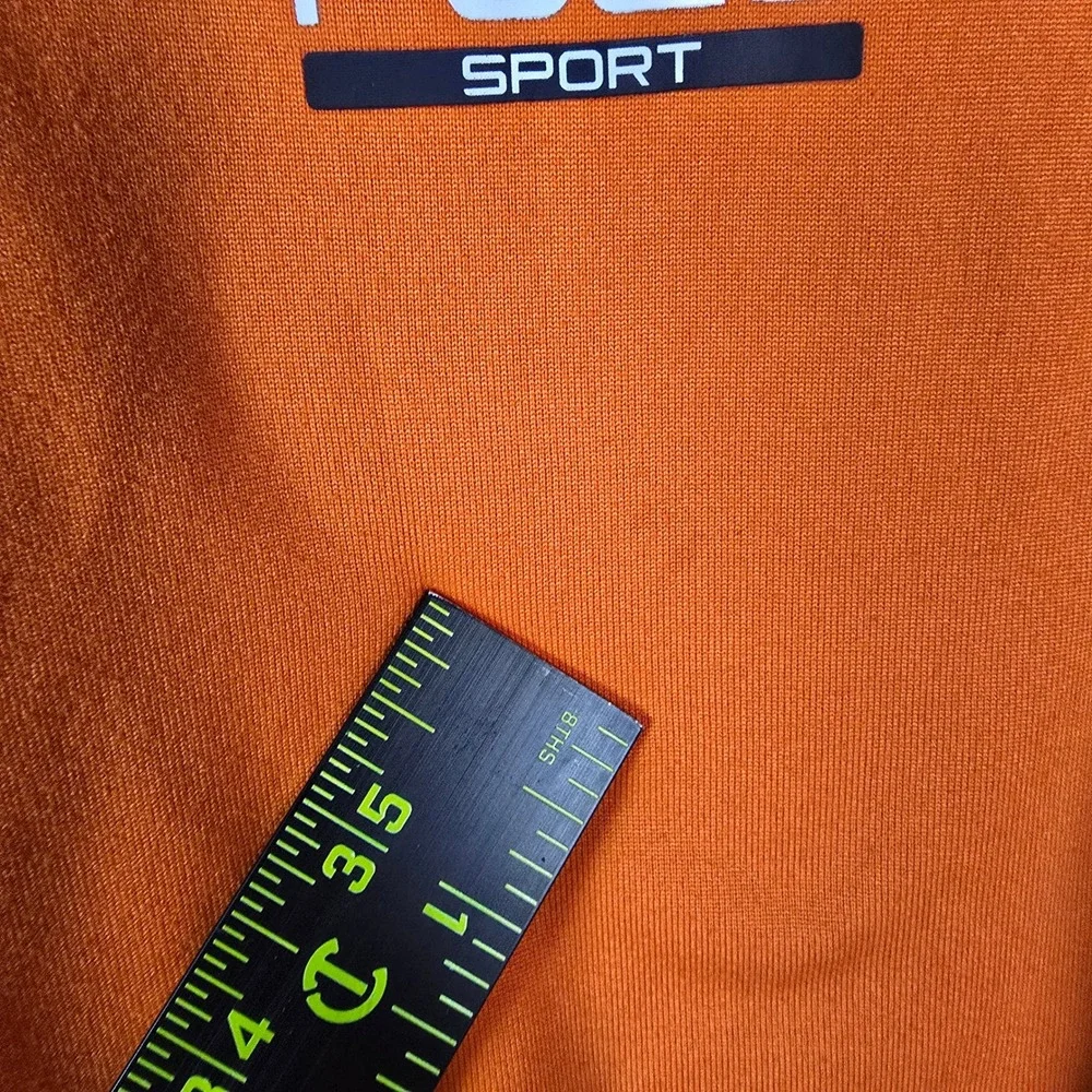 Polo Sport Ralph Lauren Mens Orange Quarter Zip Performance Pullover Size Medium